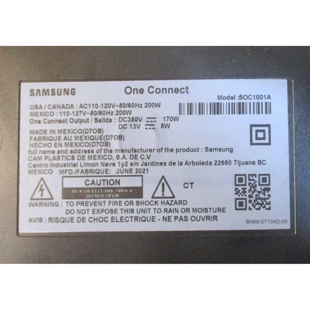 Samsung One Connect Box SOC1001A BN96-52961A for Frame TV 43 50 LS03A Black